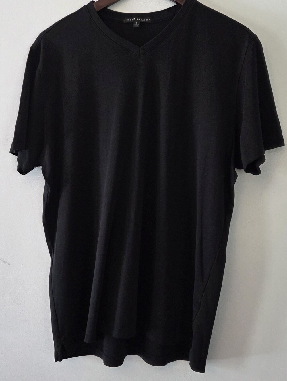 ROBERT BARAKETT Black V-Neck Short-Sleeve T-Shirt Size L